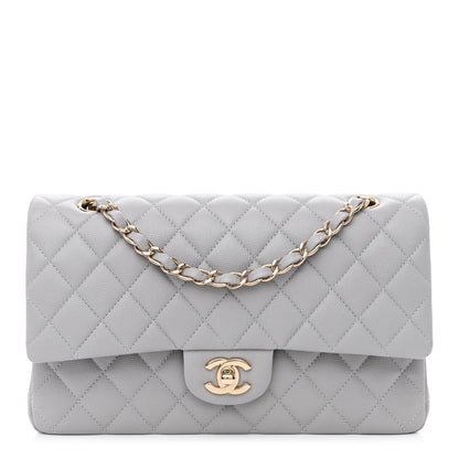 Chanel Caviar Quilted Medium Double Flap Grey 1 of 9