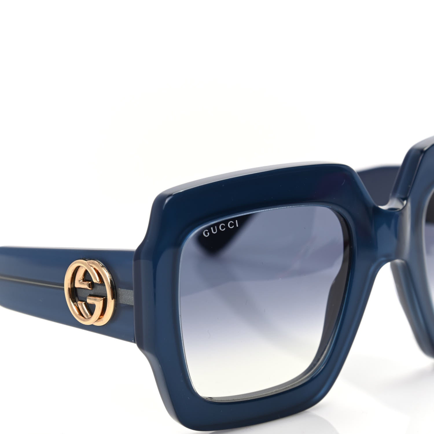 Gucci Acetate Square Web Frame GG0178S Sunglasses Navy 7 of 9