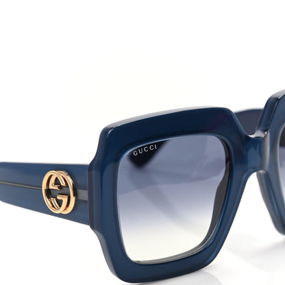 Gucci Acetate Square Web Frame GG0178S Sunglasses Navy 7 of 9
