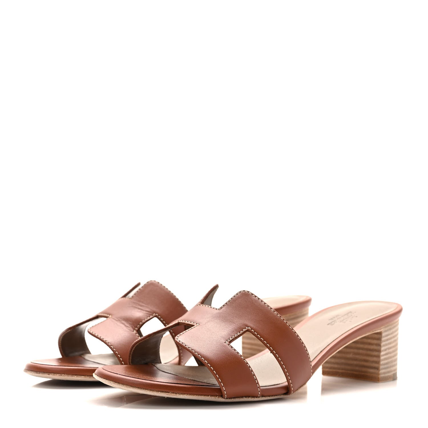 Hermes Calfskin Oasis Sandals 37 Gold 3 of 11