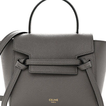 Celine Grained Calfskin Nano Belt Bag Grey 7 of 14