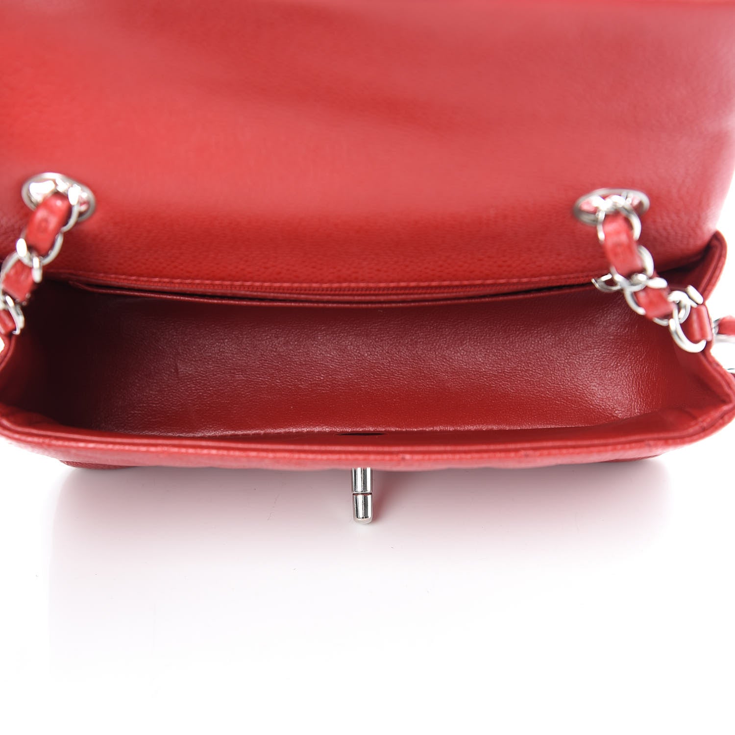 Chanel Caviar Quilted Mini Rectangular Flap Red 5 of 12