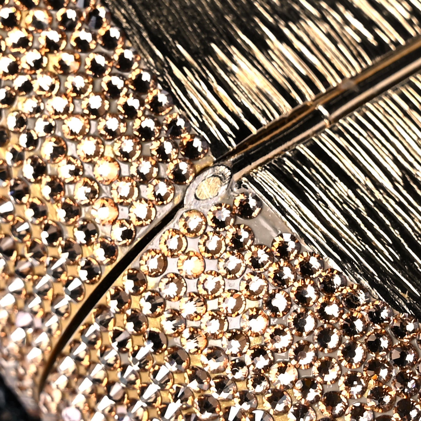 Crystal Spencer Teddy Bear Minaudiere Clutch Gold Brown