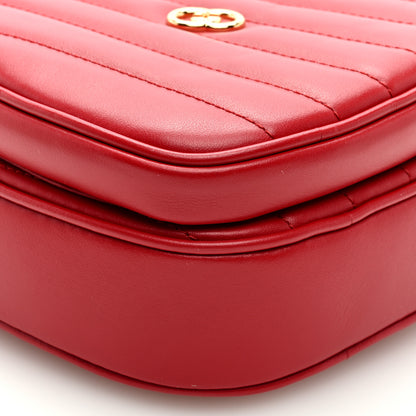 Gucci Calfskin Matelasse Diagonal Mini Interlocking G Heart Shoulder Bag Hibiscus Red 7 of 7