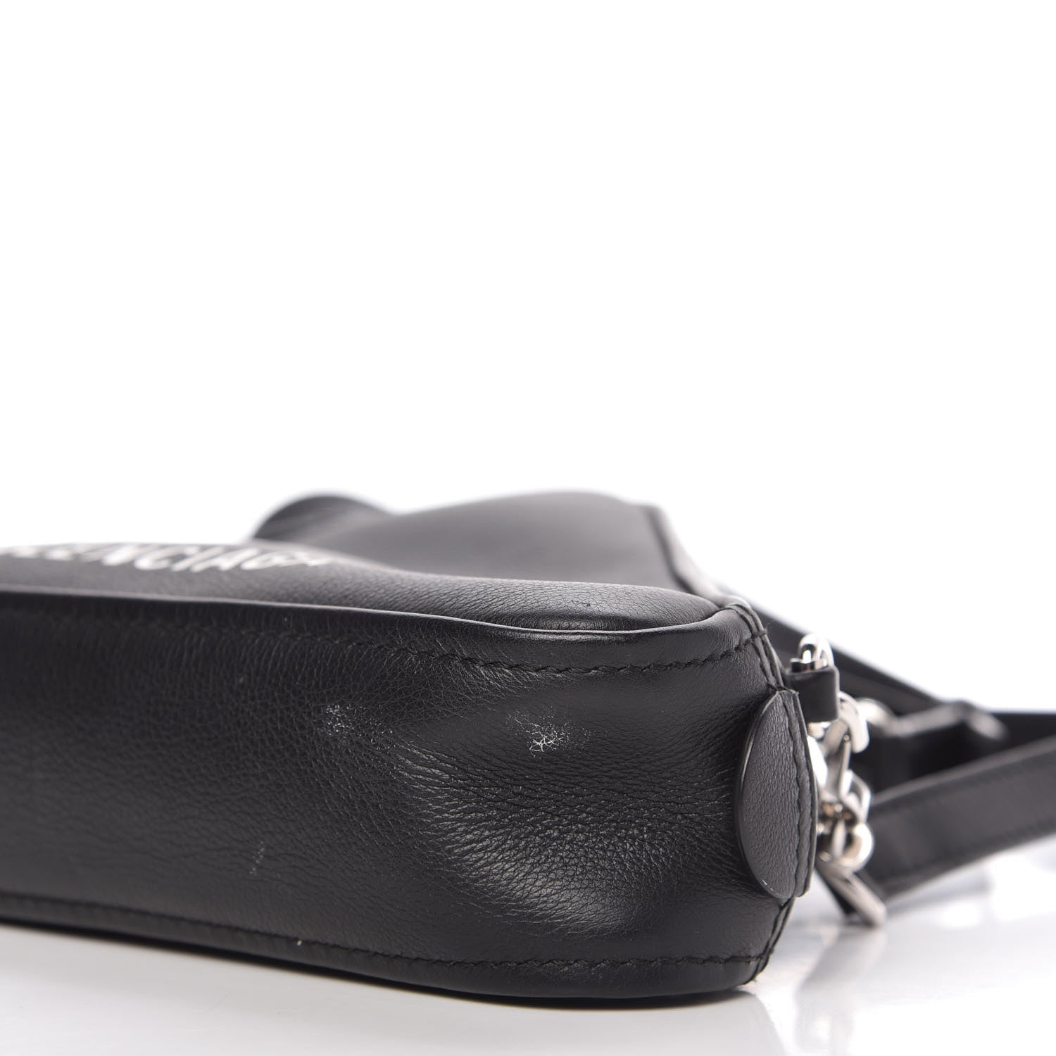 Balenciaga Calfskin Triangle Crossbody Bag Black 7 of 11