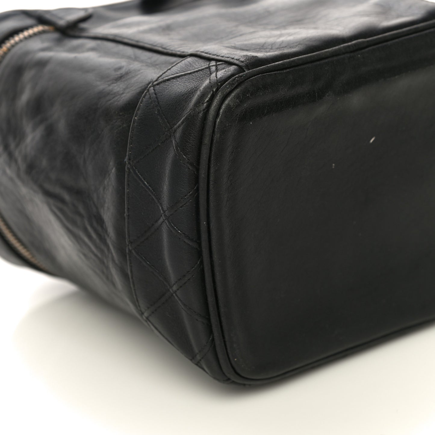Lambskin Vanity Cosmetic Case Black
