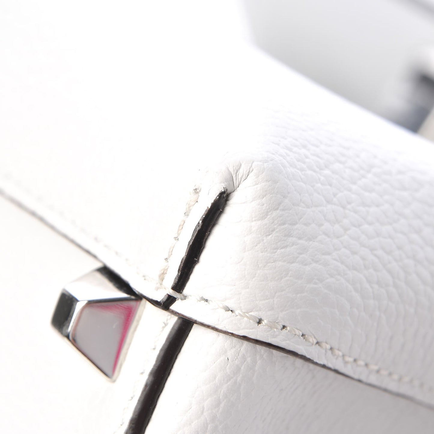 Grained Calfskin Medium Milla Convertible Backpack White Flake