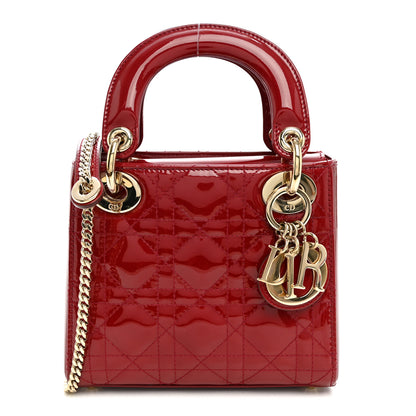 Christian Dior Patent Cannage Mini Lady Dior Red 1 of 8
