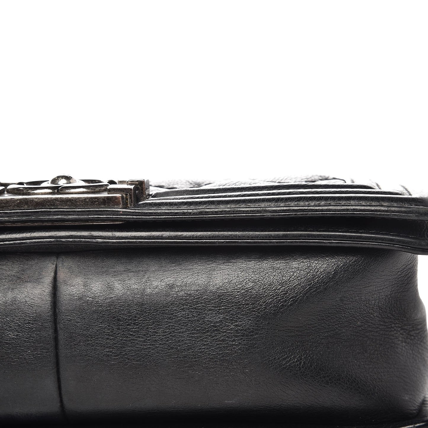 Calfskin Double Stitch Medium Boy Flap Black
