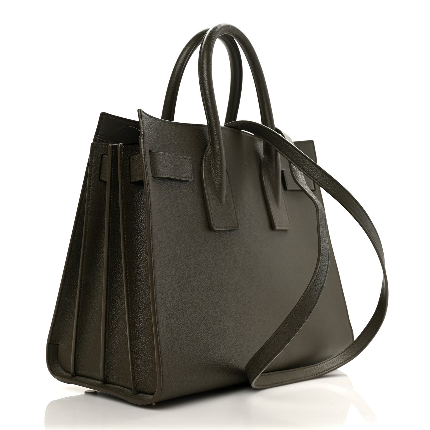 Grained Calfskin Small Sac De Jour Dark Vert