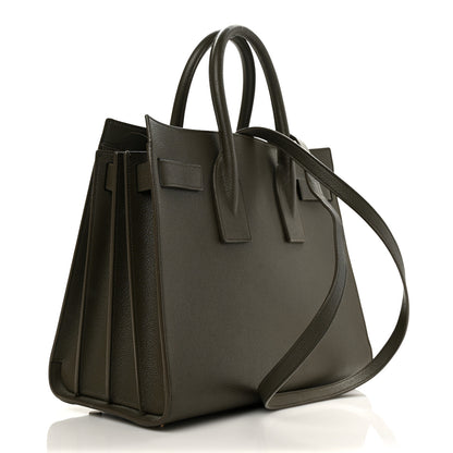 Saint Laurent Grained Calfskin Small Sac De Jour Dark Vert 2 of 8