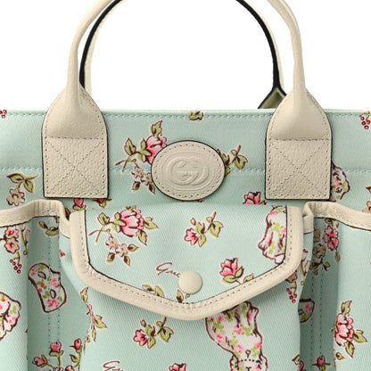 Gucci Canvas Floral Childrens Tote Light Blue 8 of 10