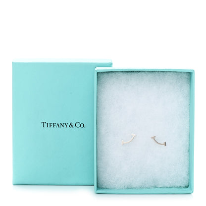 Tiffany Sterling Silver T Smile Stud Earrings 6 of 6