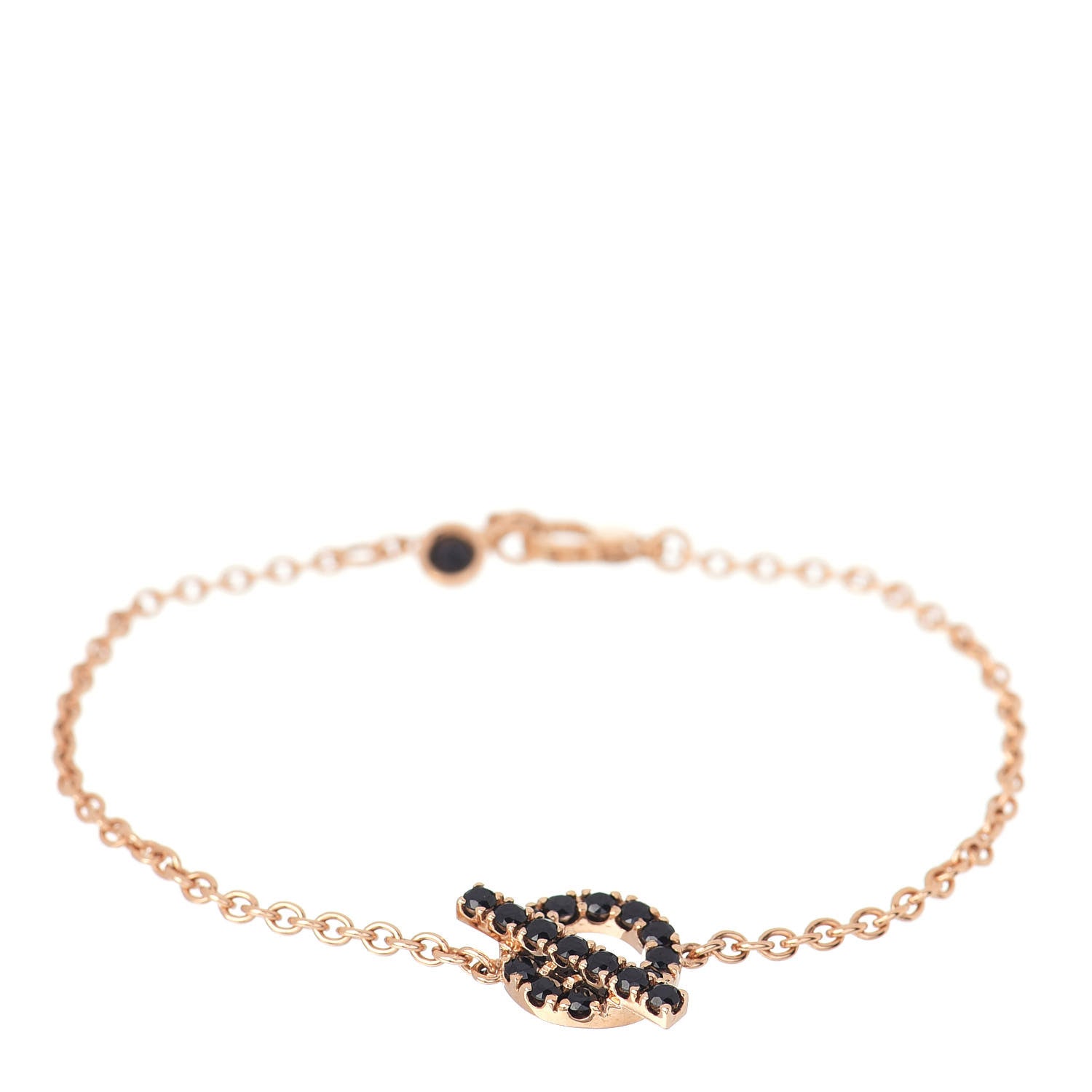 Hermes 18K Rose Gold Black Spinel Finesse Bracelet SH 1 of 5