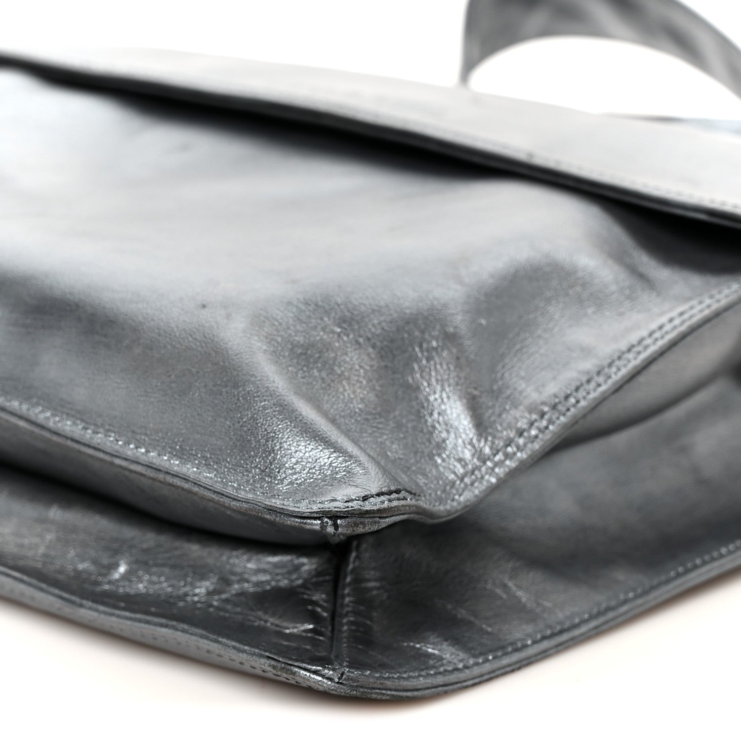 Chanel Metallic Lambskin Logo Messenger Silver 10 of 10