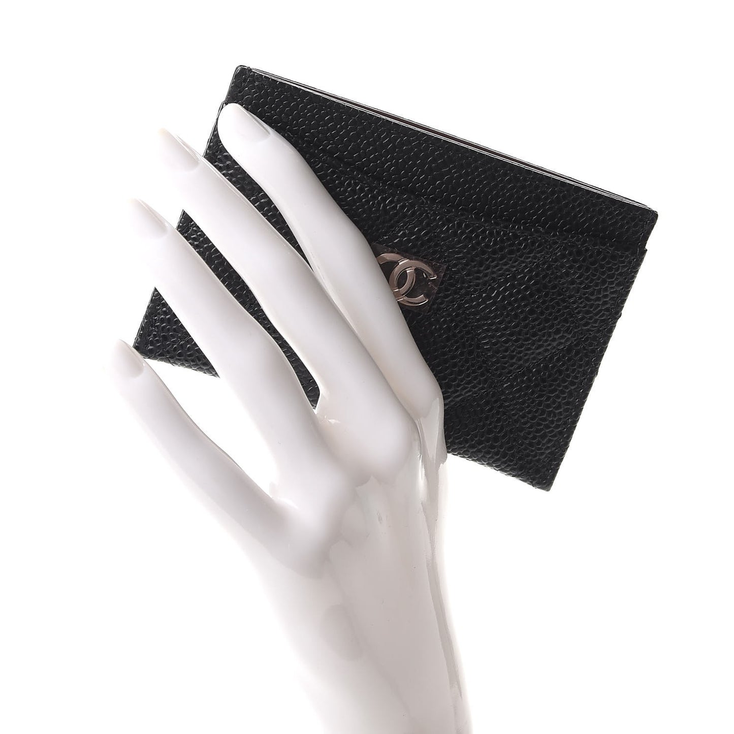 Caviar Quilted Card Holder Black