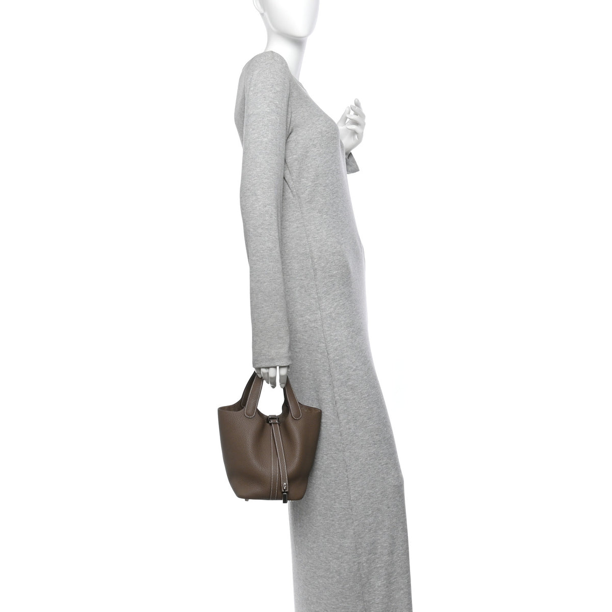 Hermes Taurillon Clemence Picotin Lock 18 PM Etoupe 3 of 19
