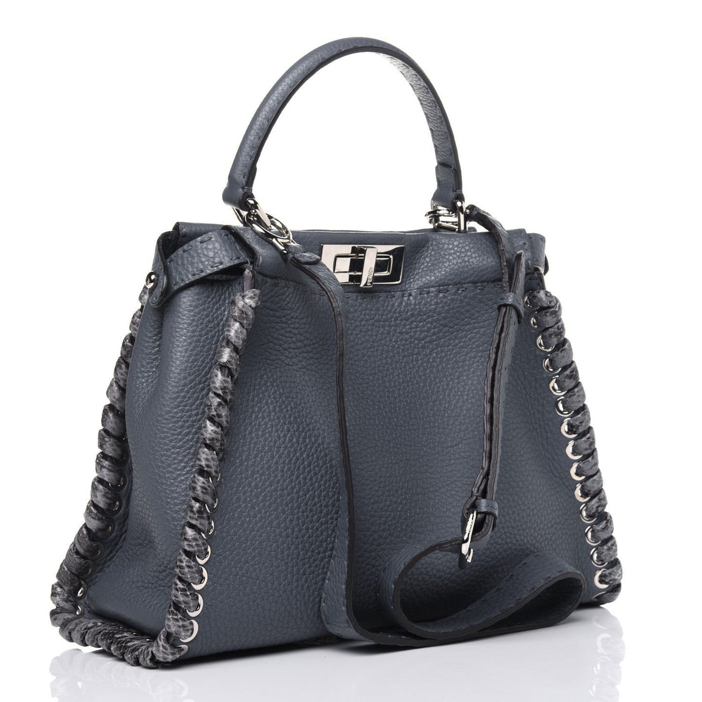 Cuoio Romano Selleria Elaphe Lace Up Medium Peekaboo Iconic Satchel Tempesta