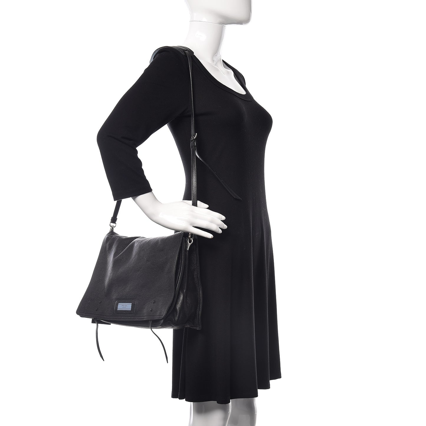 Glace Calf Etiquette Flap Black Astrale