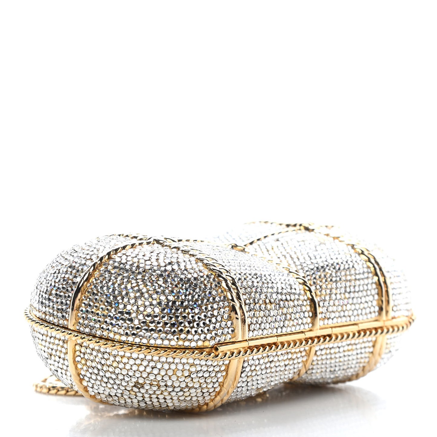 Swarovski Crystal Minaudiere Clutch Gold Silver