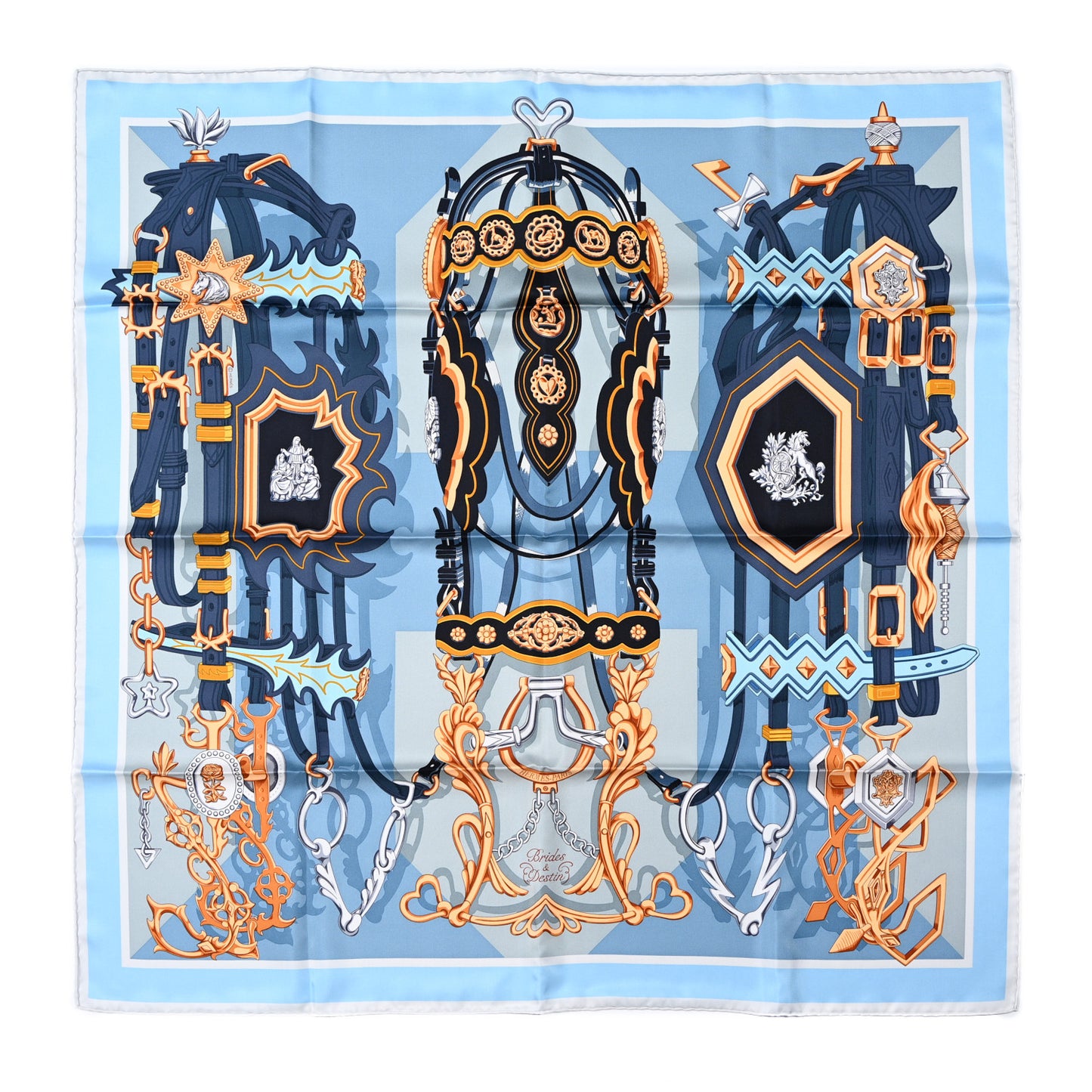 Silk Brides Et Destin Scarf 90 Blue Jean Mordore Ciel