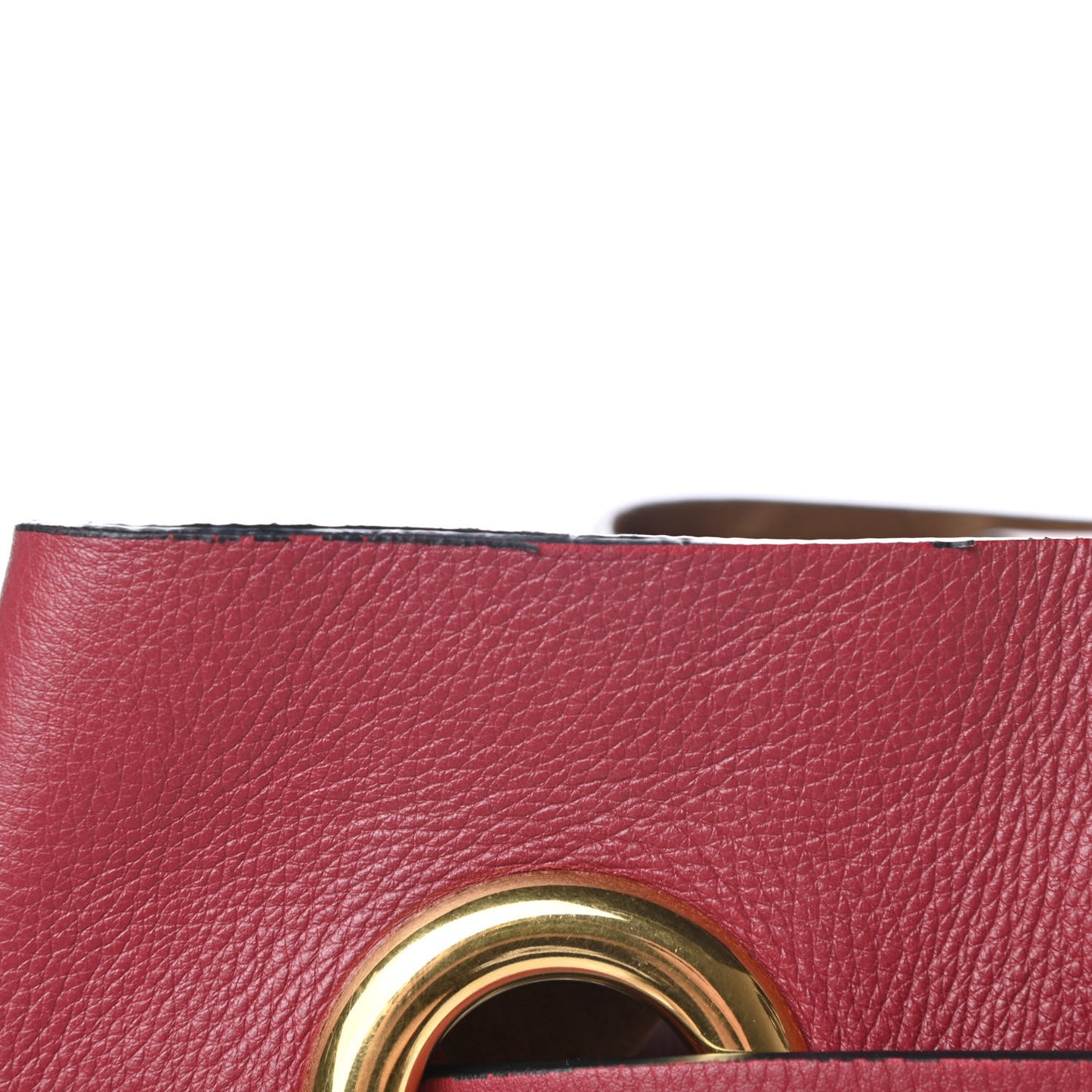 Calfskin Grommet Detail Backpack Crimson