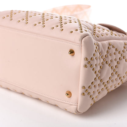 Christian Dior Calfskin Cannage Studded Medium Supple Lady Dior Light Pink 7 of 12