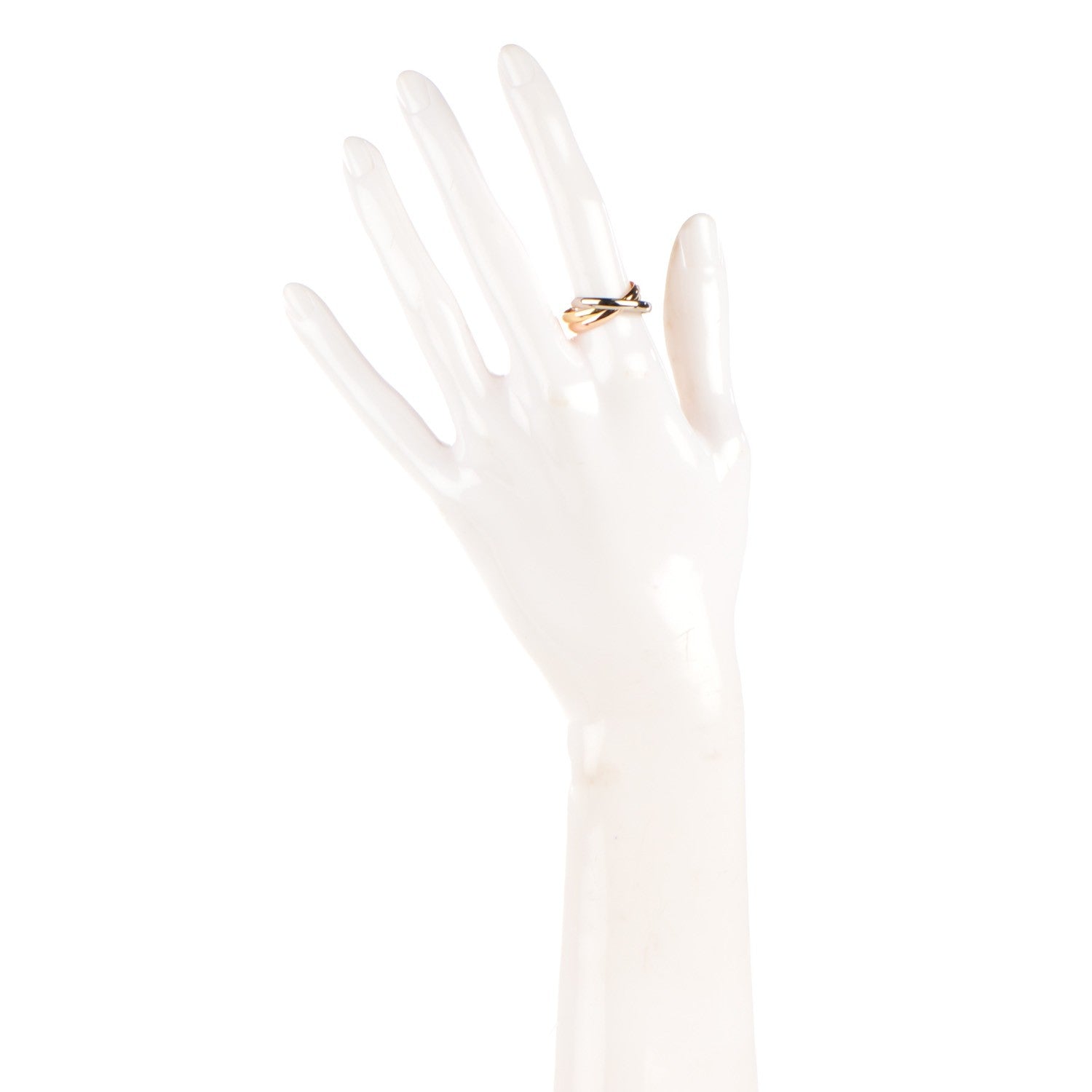 Cartier 18K Pink Yellow White Gold Small Trinity Ring 55 7.25 2 of 6