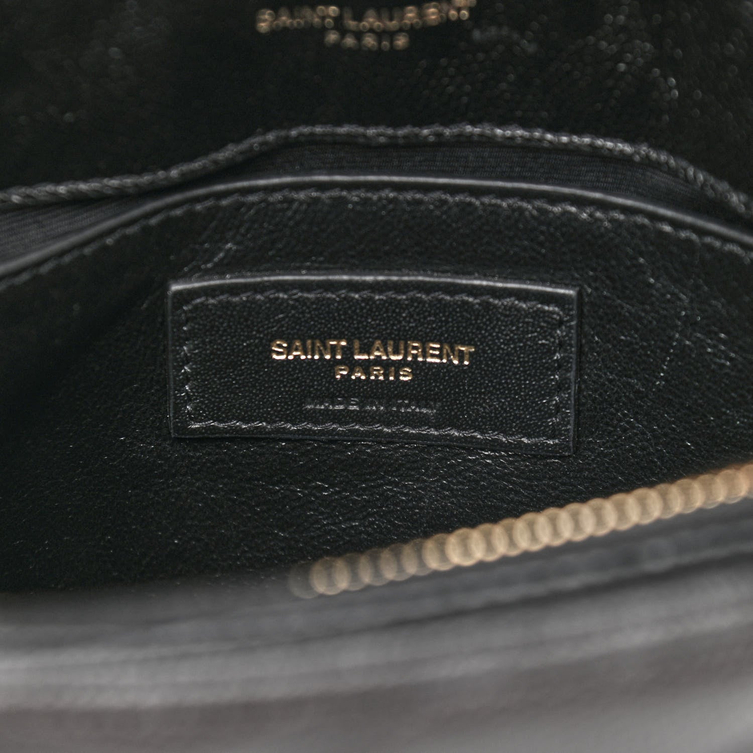 Saint Laurent Grain de Poudre Calfskin Y Quilted Monogram Small Loulou Chain Satchel Black 6 of 10