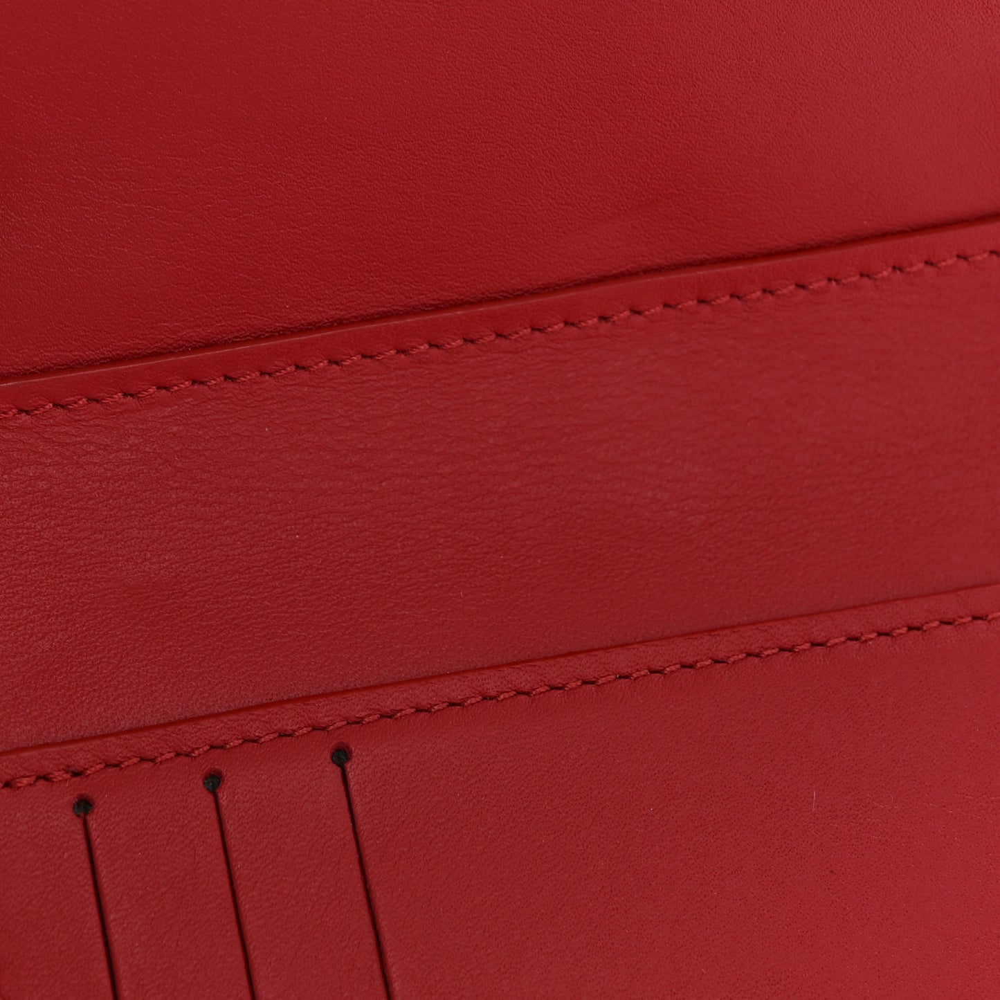 Calfskin New Wave Compact Wallet Rouge