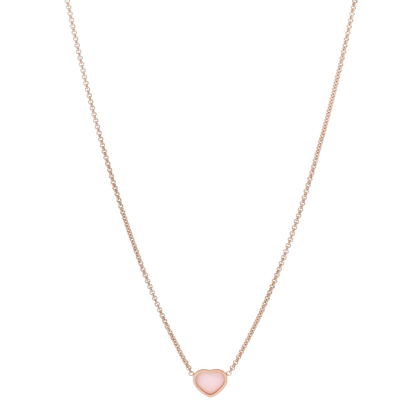 18K Rose Gold Pink Opal My Happy Hearts Pendant Necklace