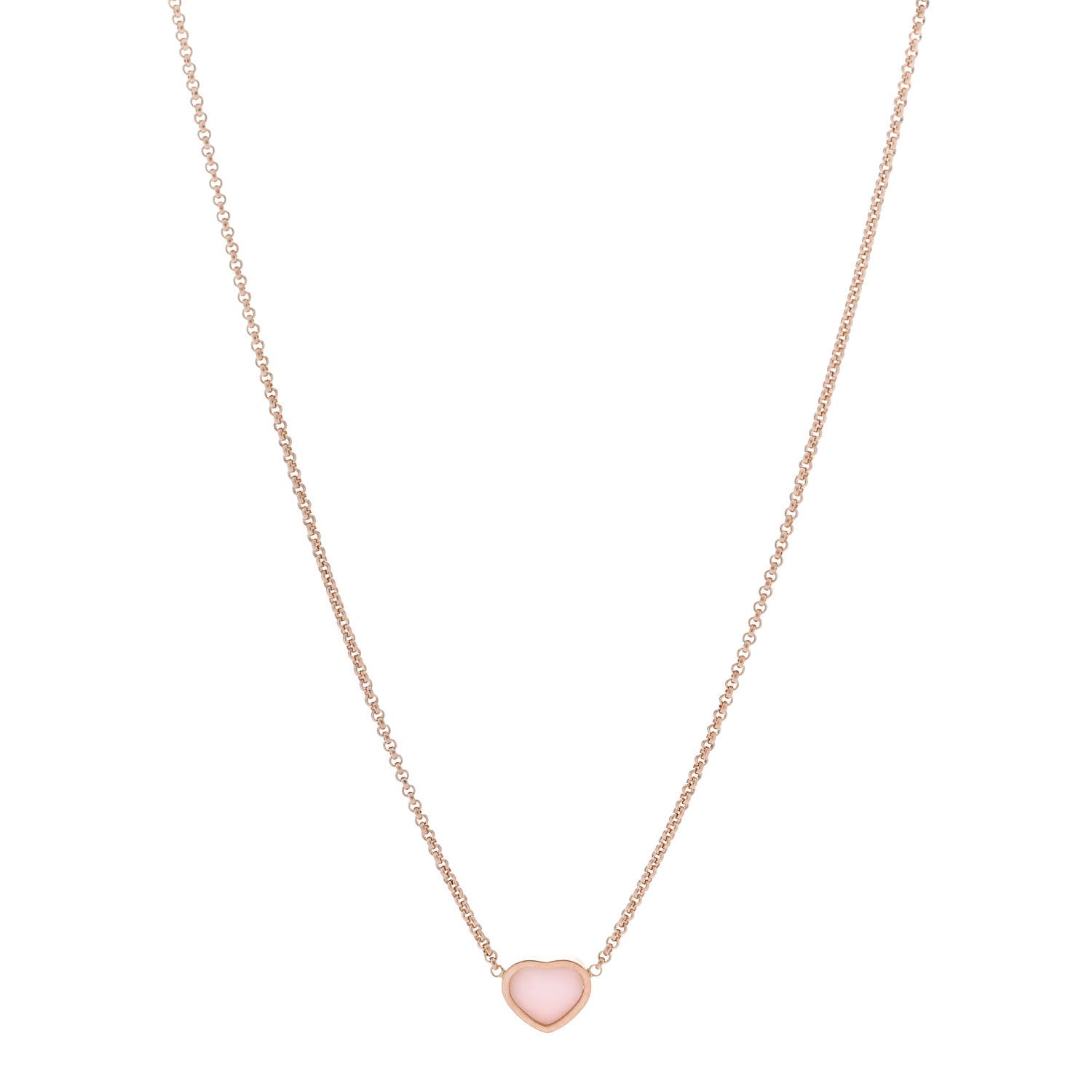 Chopard 18K Rose Gold Pink Opal My Happy Hearts Pendant Necklace 1 of 6