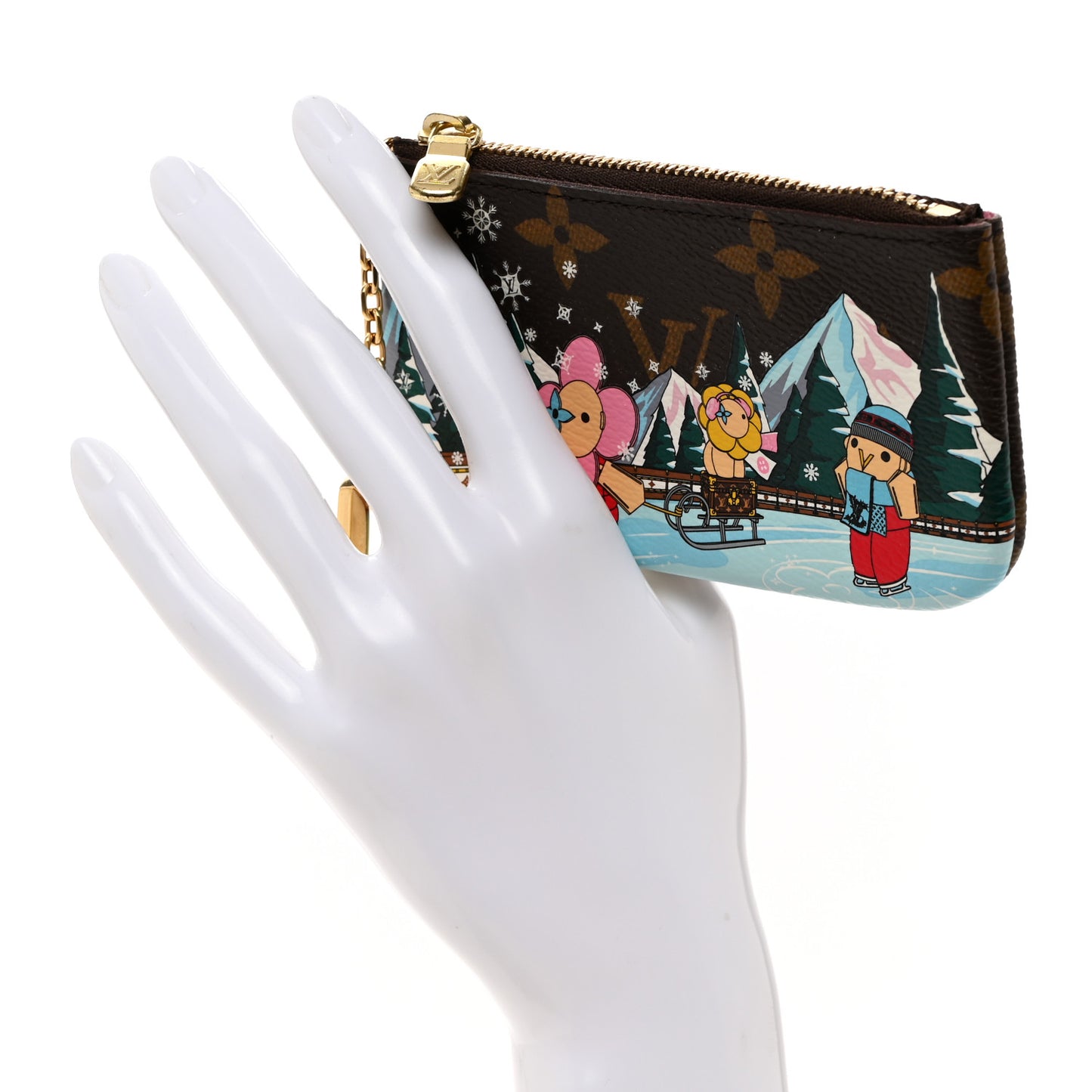 Monogram 2023 Christmas Animation Alpine Key Pouch Pink