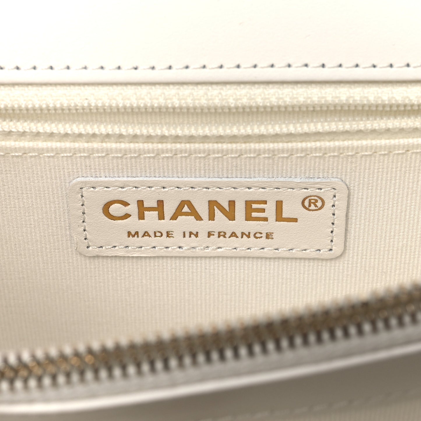 Calfskin Quilted Mini Dual Handle Chain Flap Bag White