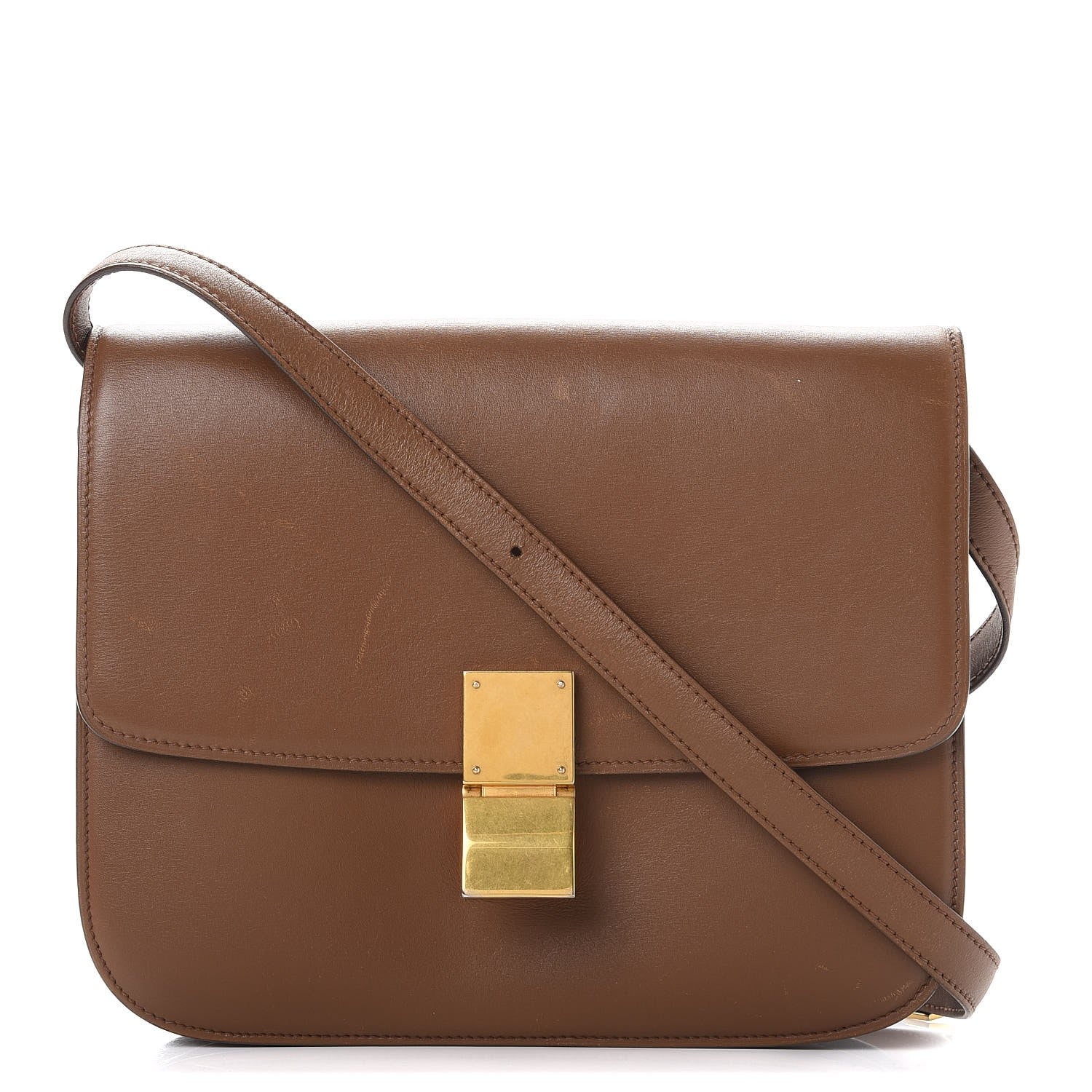 Celine Box Calfskin Medium Classic Box Flap Bag Camel 1 of 17