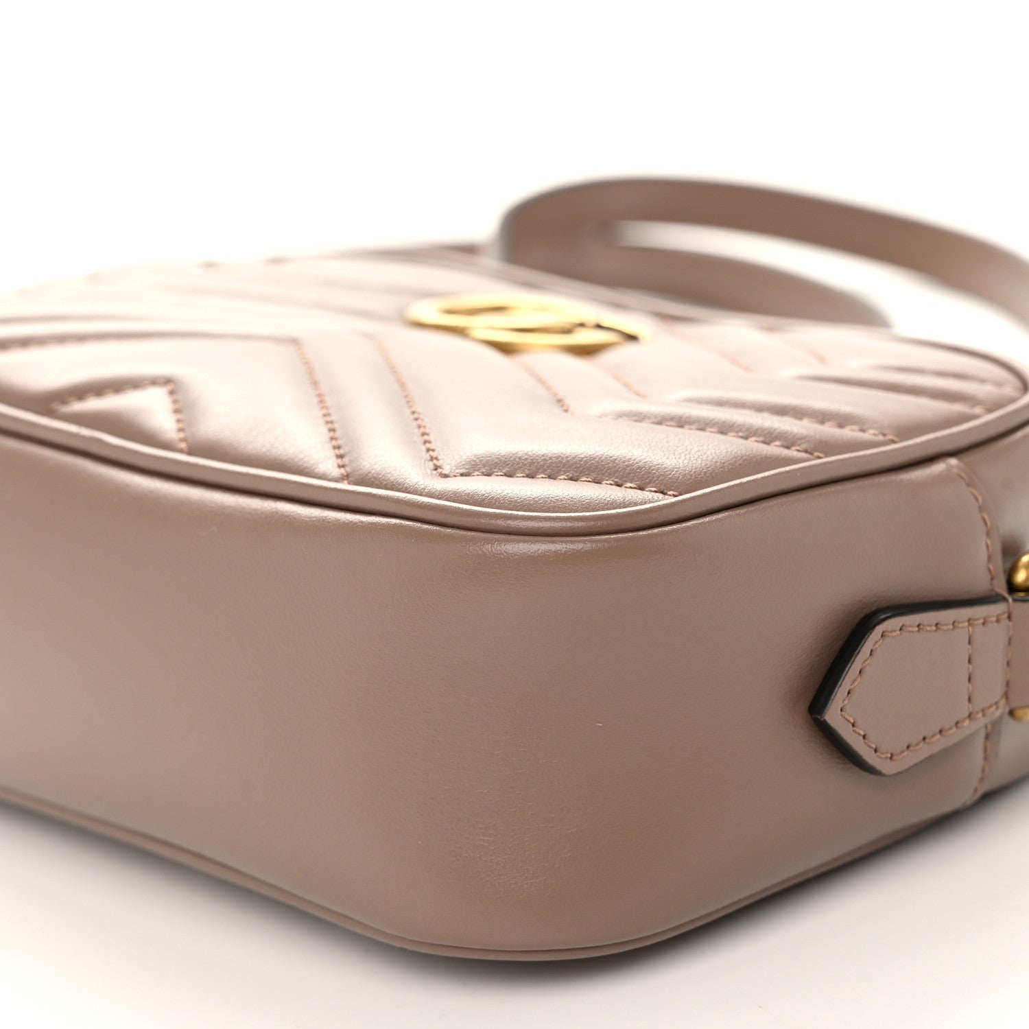 Gucci Calfskin Matelasse Mini GG Marmont Chain Shoulder Bag Porcelain Rose 10 of 11