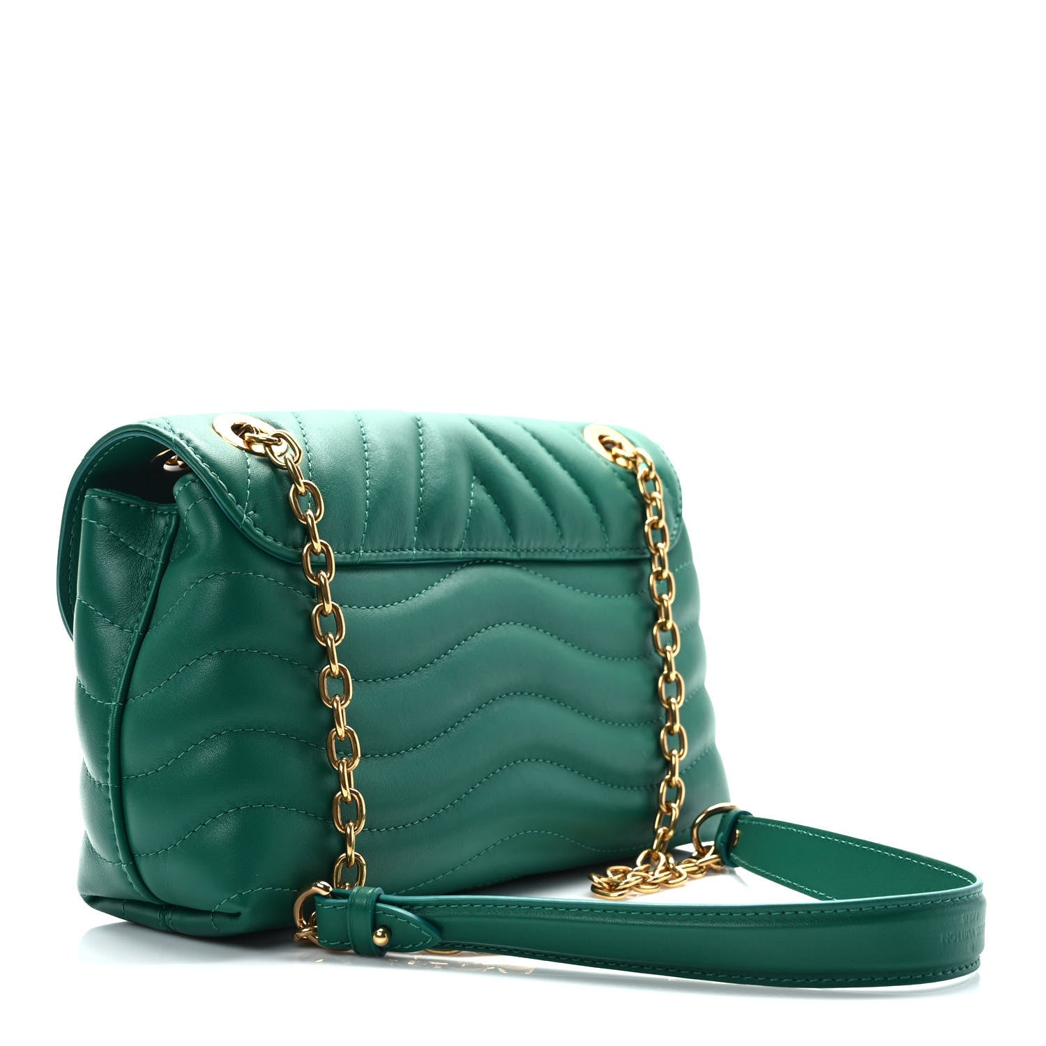 Louis Vuitton Calfskin New Wave Chain Bag MM NM Emerald 3 of 9