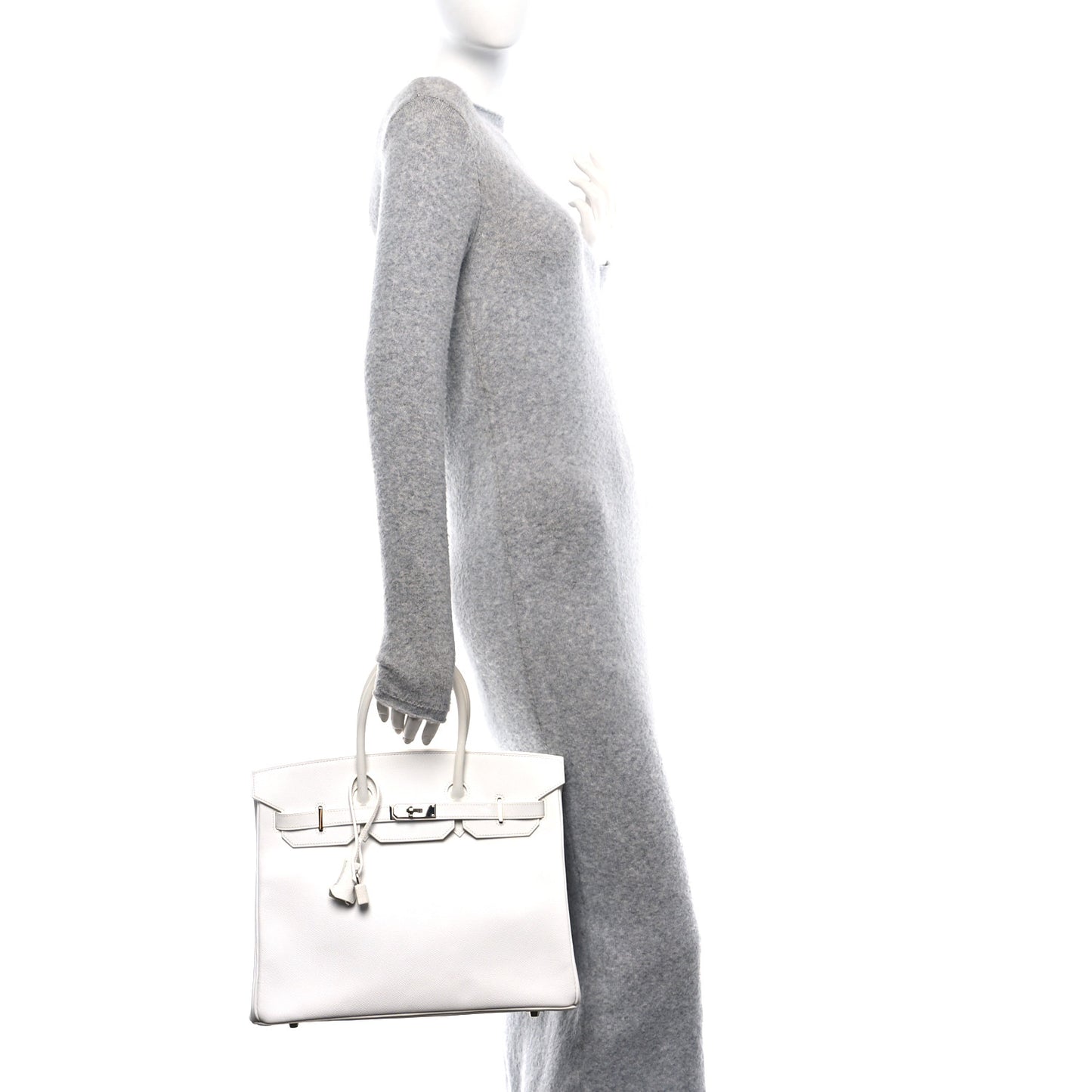 Epsom Birkin 35 White