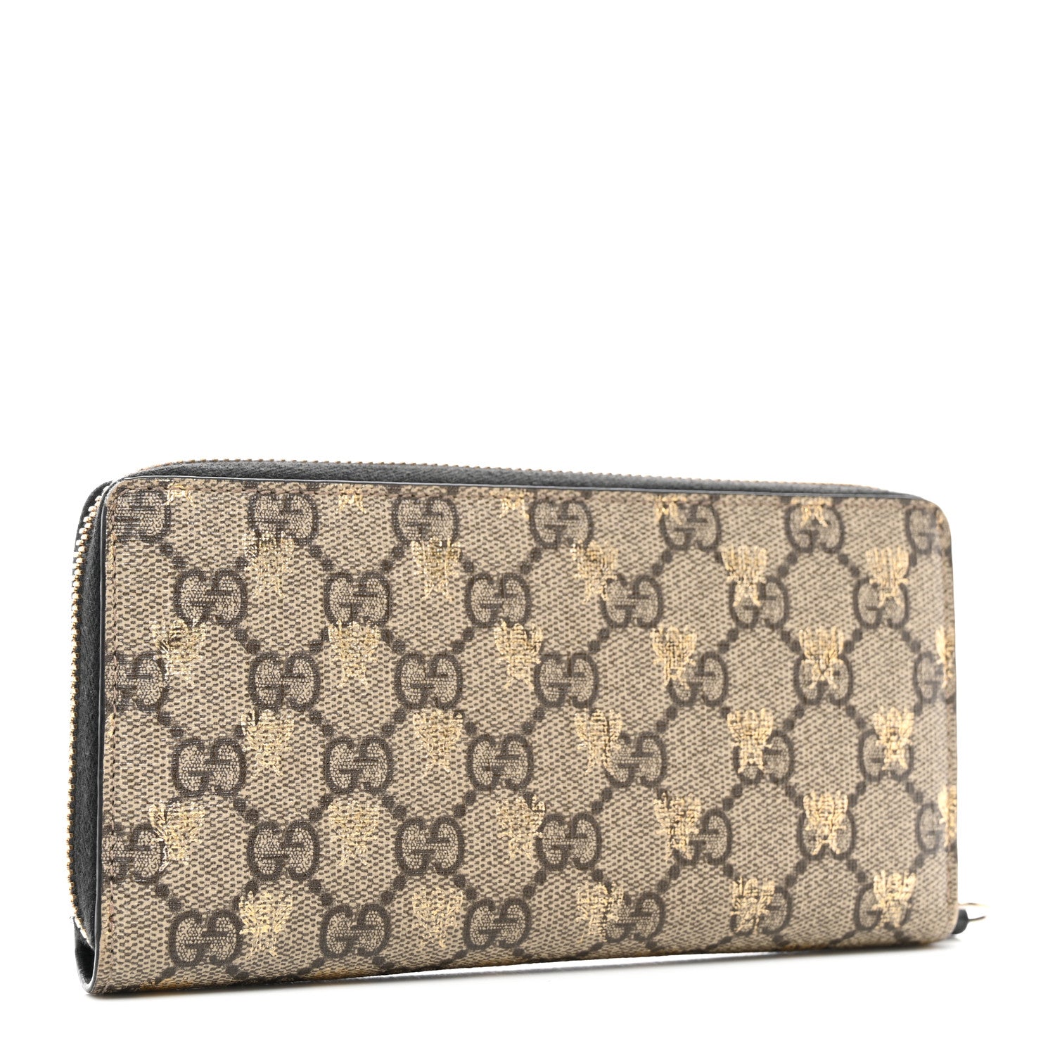 Gucci GG Supreme Monogram Bees Zip Around Wallet 3 of 8