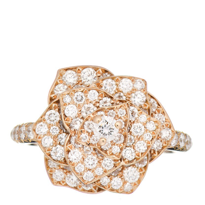 Piaget 18K Rose Gold Diamond Rose Ring 52 6 1 of 5
