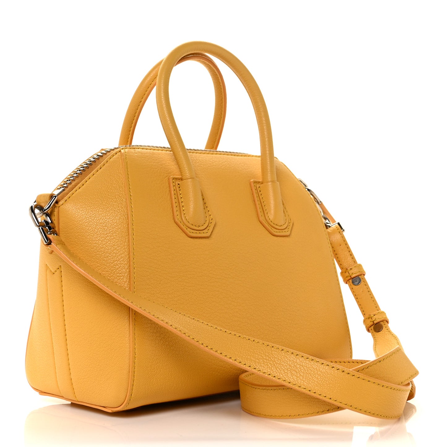 Sugar Goatskin Mini Antigona Dark Yellow