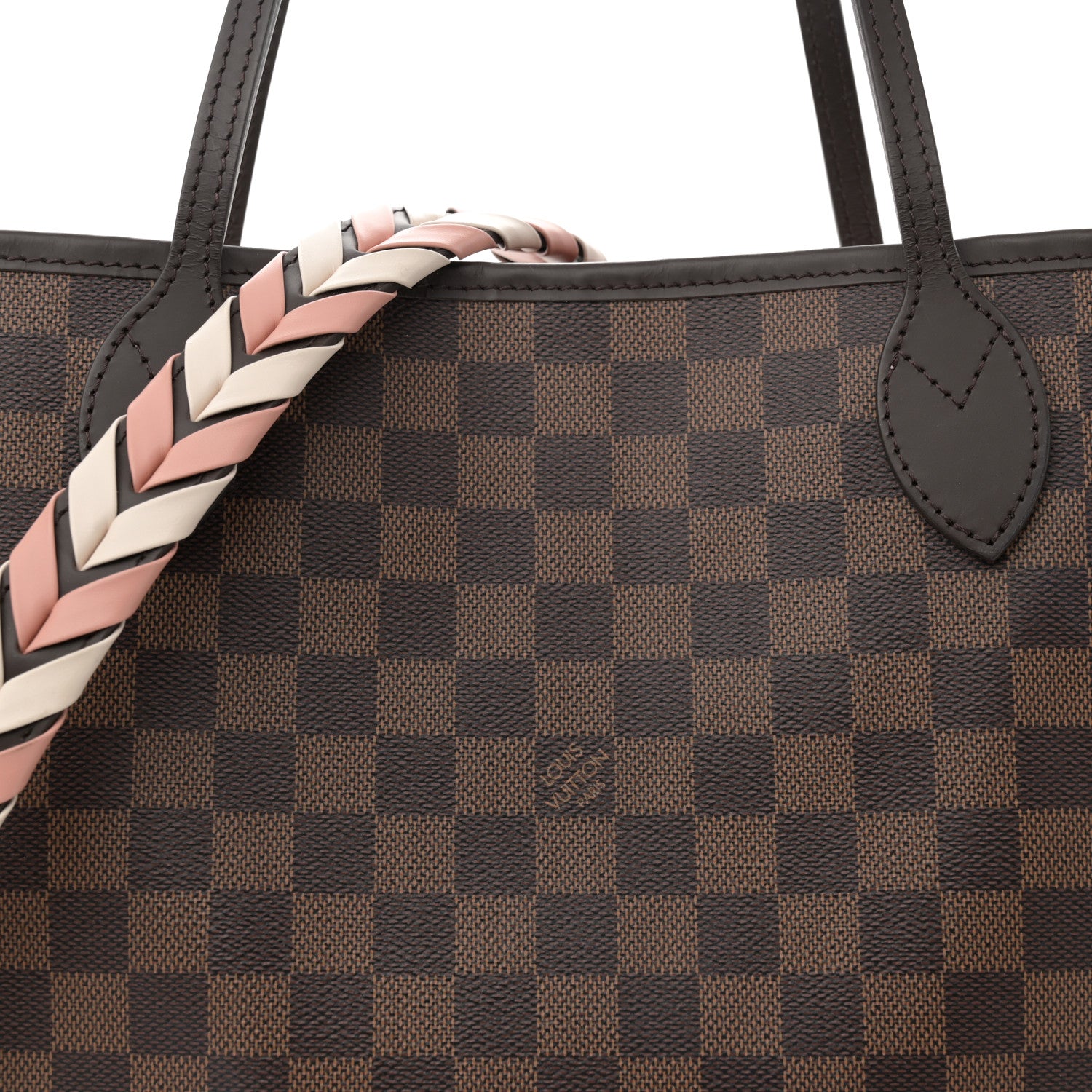 Louis Vuitton Damier Ebene Braided Neverfull MM Pink 8 of 11