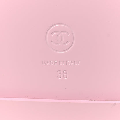 Chanel Lambskin Crystal CC Velcro Dad Sandals 38 LightPink 7 of 10