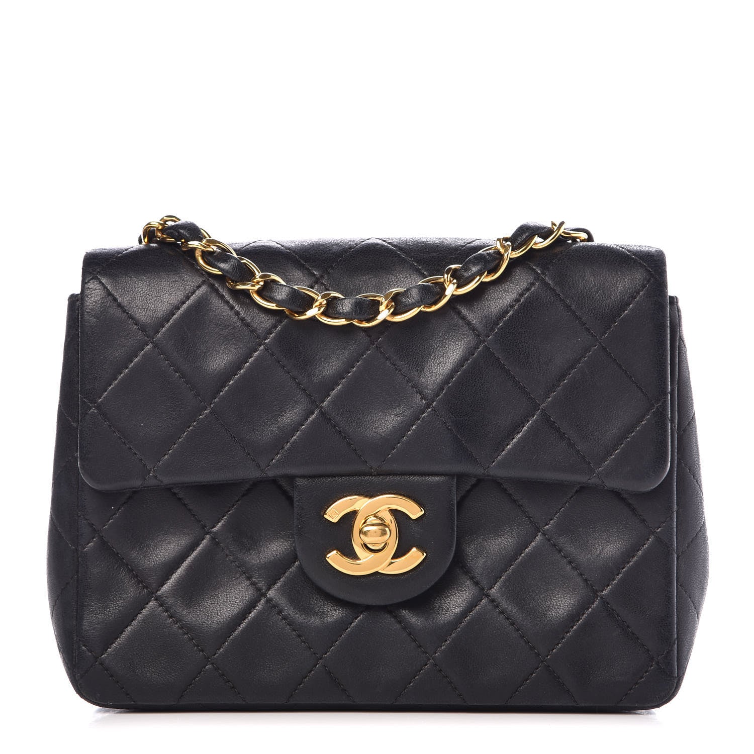 Chanel Lambskin Quilted Mini Square Flap Black 1 of 12