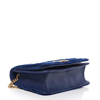 Gucci Velvet Matelasse GG Marmont Mini Bag Cobalt Blue 3 of 10