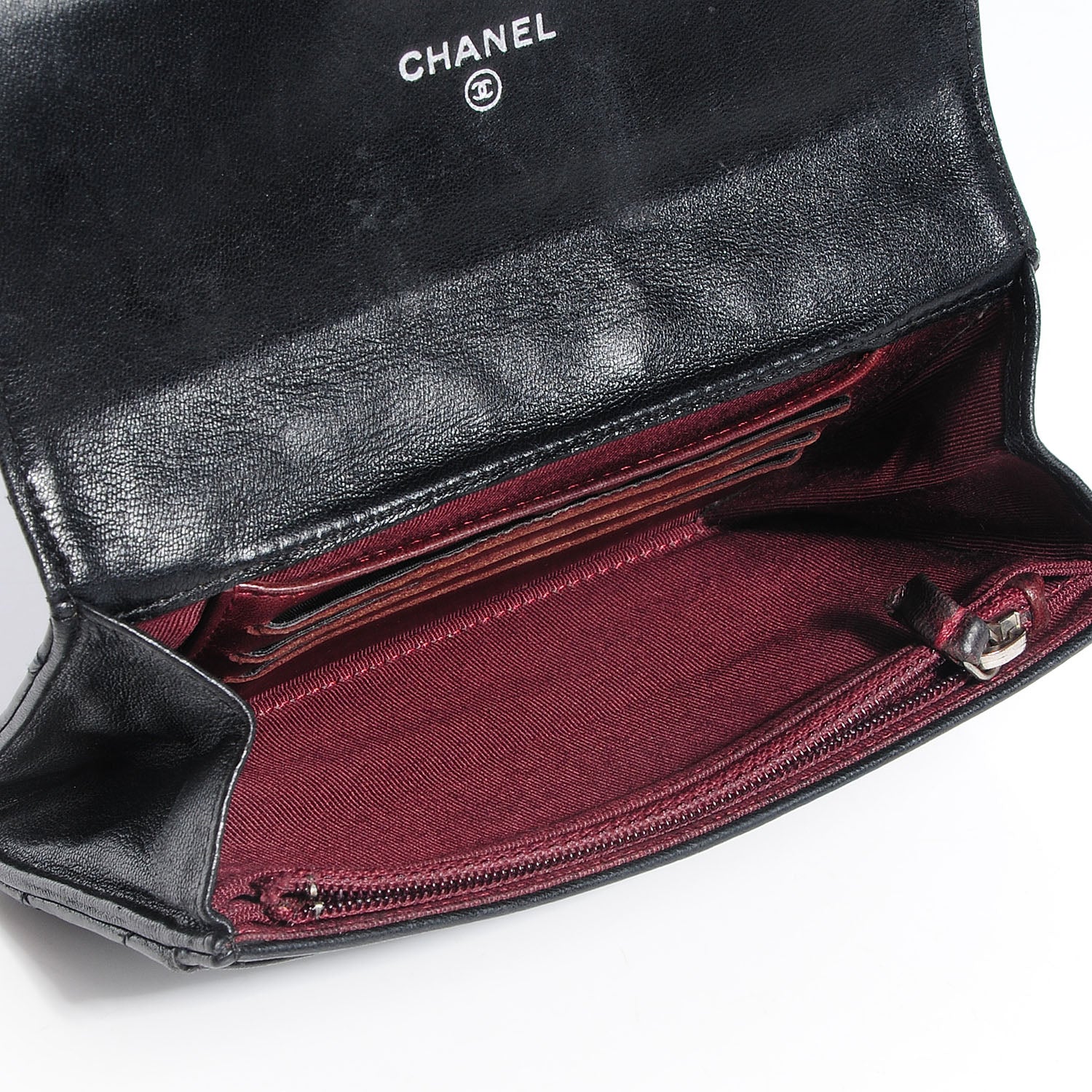 Chanel Lambskin Quilted Small Flap Wallet Black 6 of 9