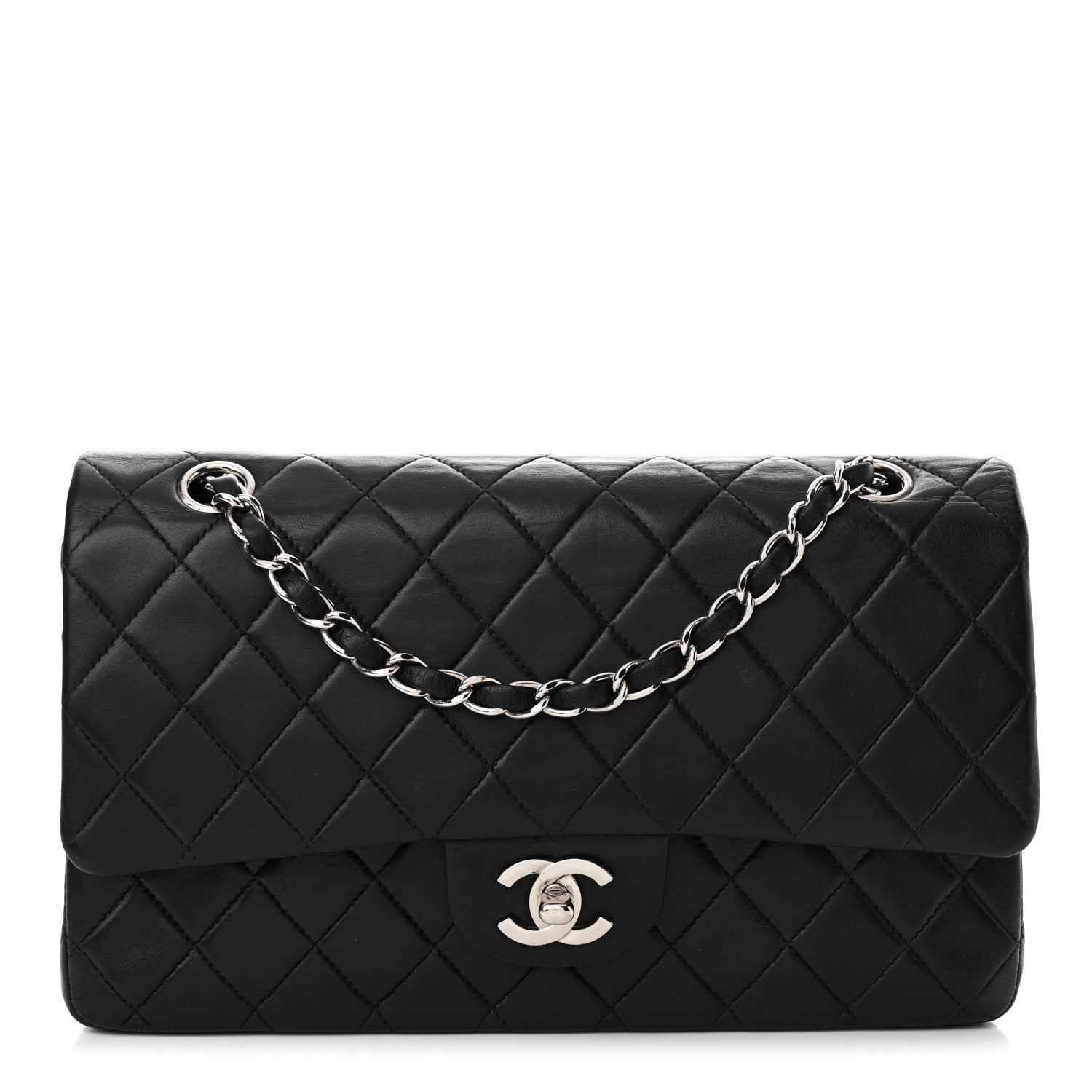 Chanel Lambskin Quilted Medium Double Flap Black 1 of 18
