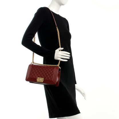 Chanel Lambskin Quilted Medium Boy Flap Burgundy 2 of 7