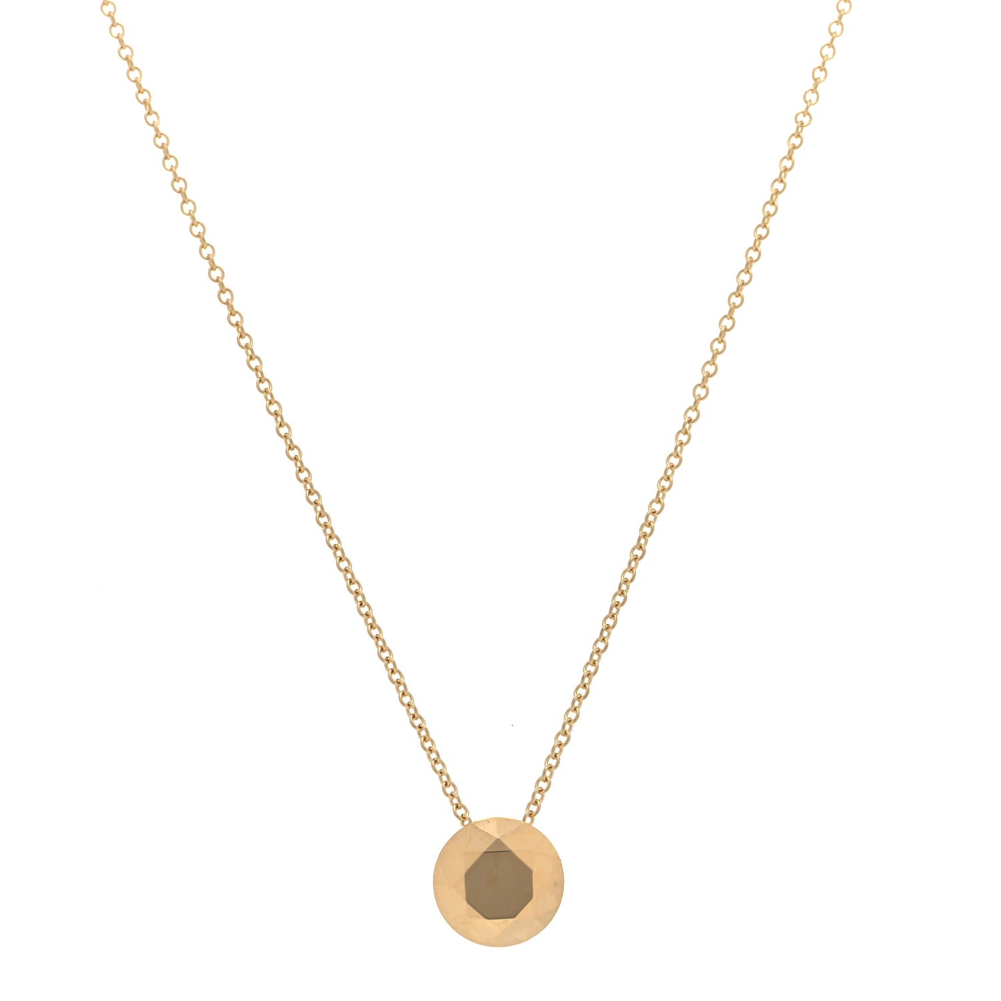 18K Yellow Gold Elsa Peretti Two Carat Faceted Pendant Necklace