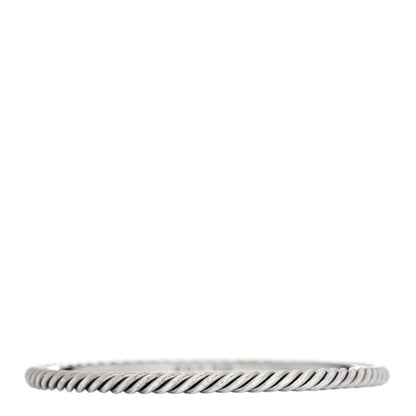 David Yurman Sterling Silver 4mm Cable Classics Bangle Bracelet 1 of 3